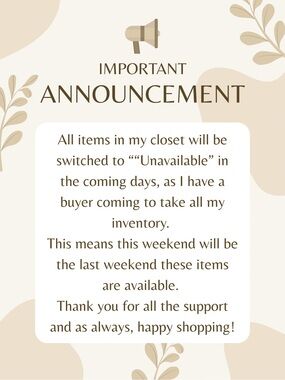 Last Days To Shop!